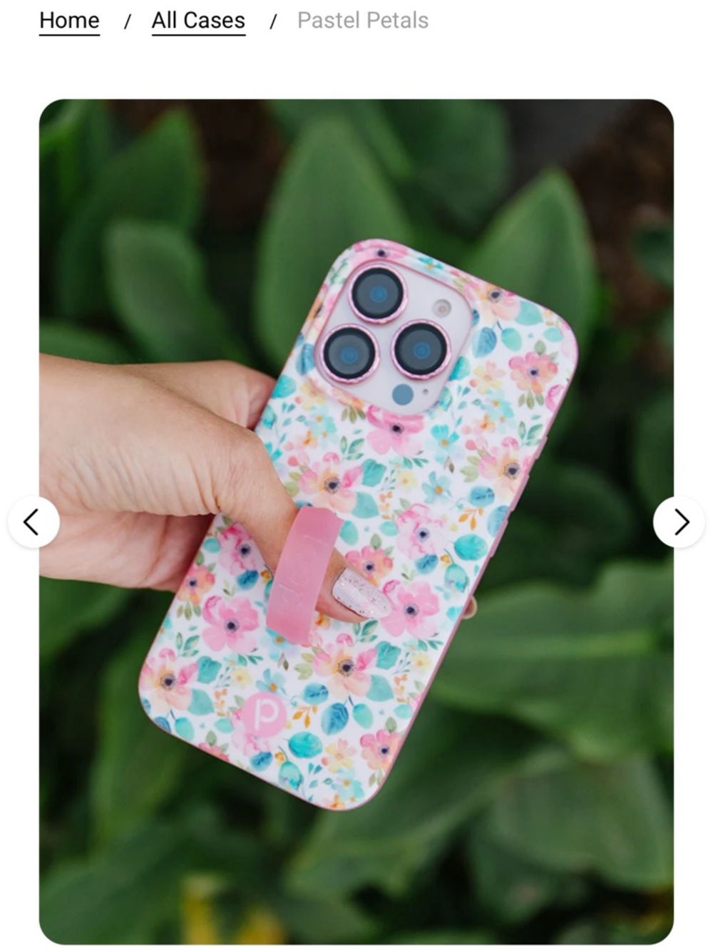 Loopy Case - 16 Pro Max - Pastel Floral Phone Case with Pink Grip (Lefty grip) - Picture 6 of 6